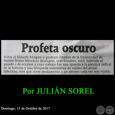 PROFETA OSCURO - Por JULIN SOREL - Domingo, 15 de Octubre de 2017 
